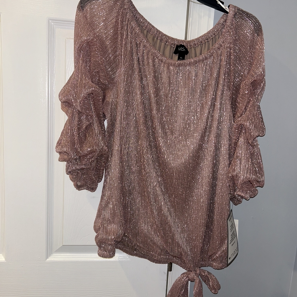 MSK Pink Shimmer Blouse